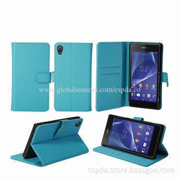 PU Wallet Cases for Sony Xperia Z2 with Card Slot Design